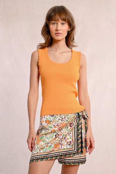 Дамски топ с широки презрамки цвят портокал MOLLY BRACKEN (SKU) EF1577DP