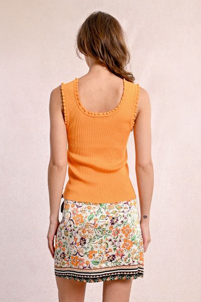 Дамски топ с широки презрамки цвят портокал MOLLY BRACKEN (SKU) EF1577DP
