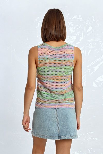 Women's multi-colored striped knitted top MOLLY BRACEN (SKU) LAL574DE