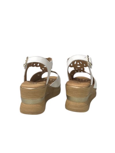 Women's platform sandal in white color PITILLOS (SKU) 10351