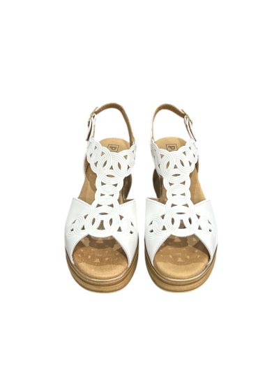 Women's platform sandal in white color PITILLOS (SKU) 10351
