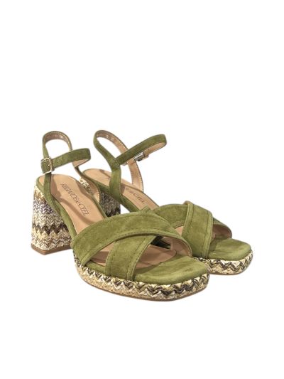 Elegant sandal high heel in green REGARDE LE CIEL (SKU) ANNABEL04