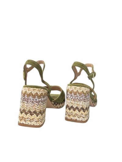 Elegant sandal high heel in green REGARDE LE CIEL (SKU) ANNABEL04