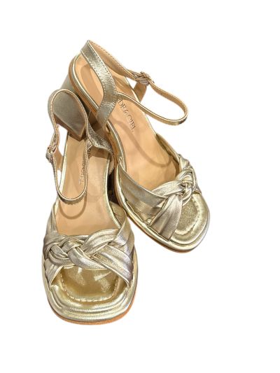 Elegant women's sandal in gold color high heels REGARDE LE CIEL (SKU) Perla01