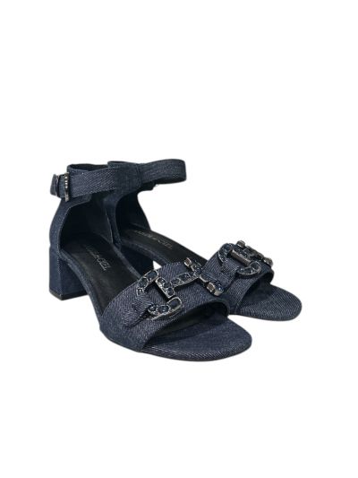 Women's mid-heeled denim sandal REGARDE LE CIEL (SKU) YEREMI41