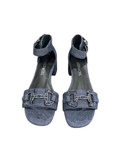 Women's mid-heeled denim sandal REGARDE LE CIEL (SKU) YEREMI41