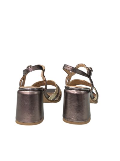 Elegant women's sandal in silver color with high heels REGARDE LE CIEL (SKU) MARISSA03