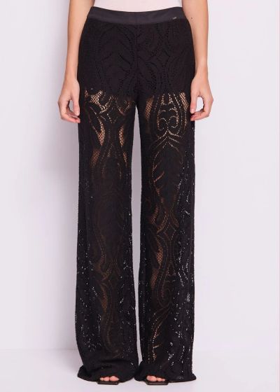 Black lace women's trousers GAUDI (SKU) 511FD25001