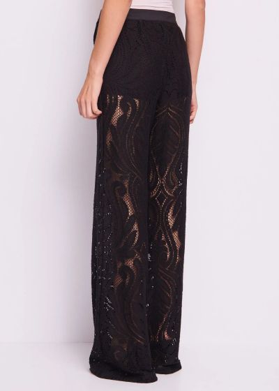 Black lace women's trousers GAUDI (SKU) 511FD25001
