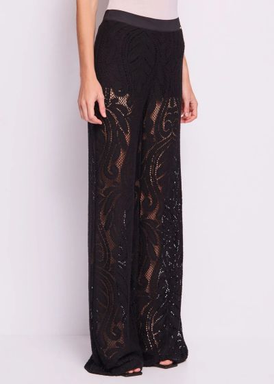 Black lace women's trousers GAUDI (SKU) 511FD25001