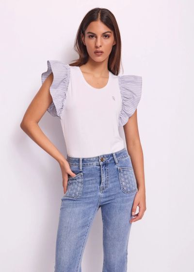 Women's T-shirt made of elastic jersey - comfort and style! GAUDI (SKU)511BD64018