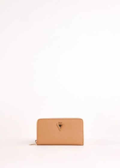 Beige women's wallet with zipper and GAUDI logo (SKU)12112