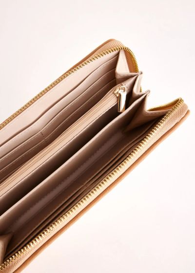 Beige women's wallet with zipper and GAUDI logo (SKU)12112