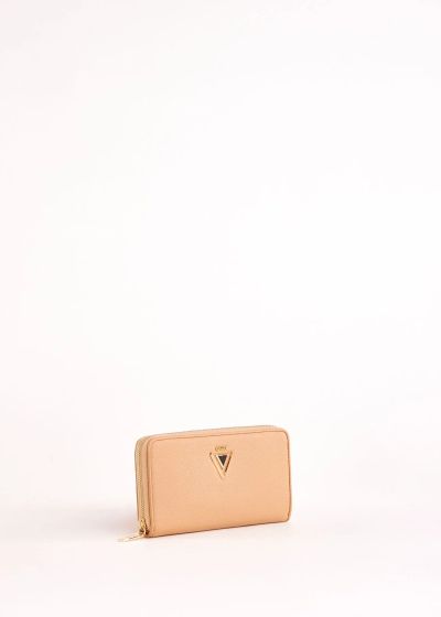 Beige women's wallet with zipper and GAUDI logo (SKU)12112