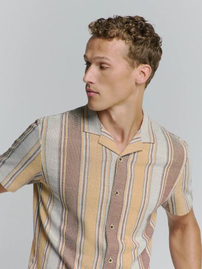  Раирана мъжка риза с къс ръкав NO EXCESS (SKU) 27460392