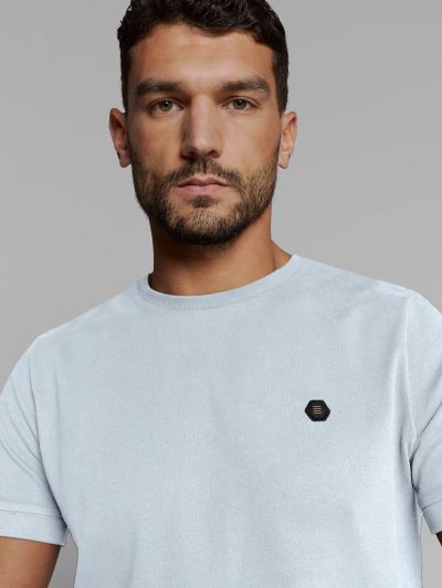 NO EXCESS Light Blue Men's T-Shirt - Casual Style (SKU) 27360375