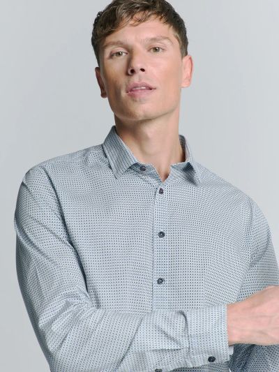 Стилна мъжка риза с копчета NO EXCESS (SKU) 27450236