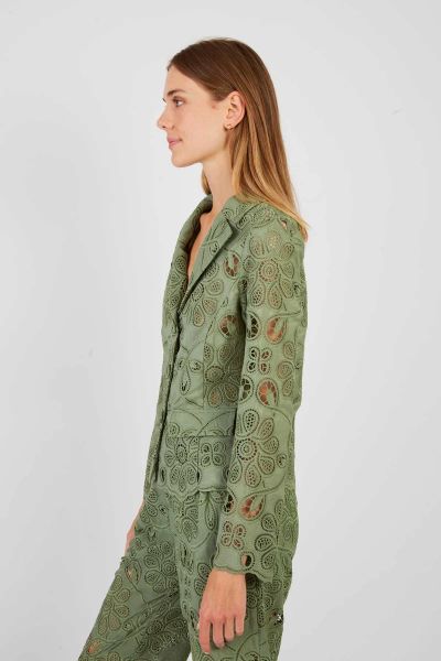 Дамско сако дантела в зелен цвят DERHY (SKU)P585008