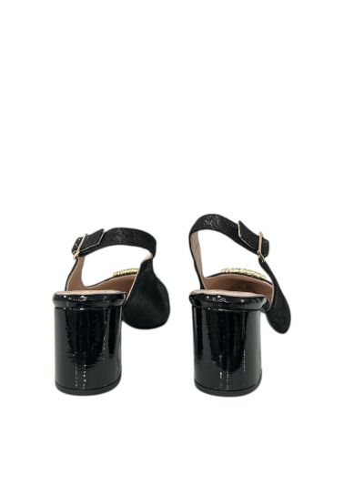 Elegant women's high-heeled sandal in black color RELAX (SKU)55038