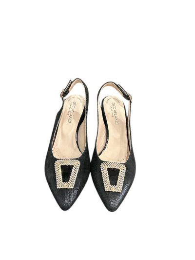 Elegant women's high-heeled sandal in black color RELAX (SKU)55038