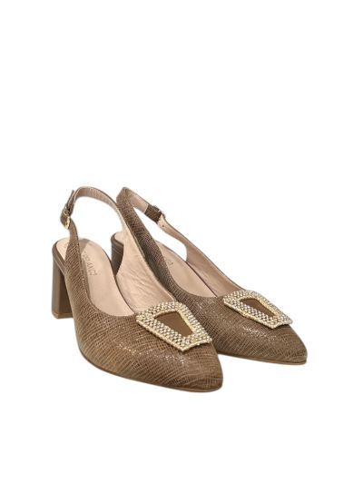Elegant women's high-heeled sandal in brown color RELAX (SKU)55038.