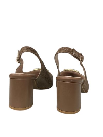 Elegant women's high-heeled sandal in brown color RELAX (SKU)55038.
