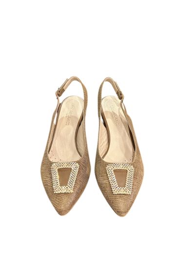 Elegant women's high-heeled sandal in brown color RELAX (SKU)55038.