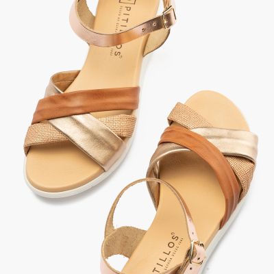 Brown women's sandals - casual and comfortable! PITILLOS (SKU)10600