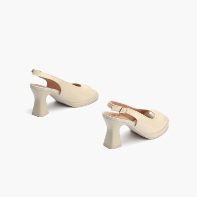 Cream sandals: Elegant women's shoes for the summer PITILLOS (SKU)10543.