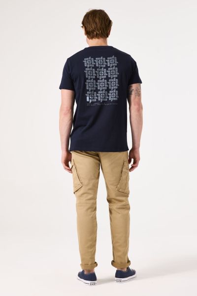 Men's T-shirt with Dark blue GARCIA print on the back (SKU) C51202