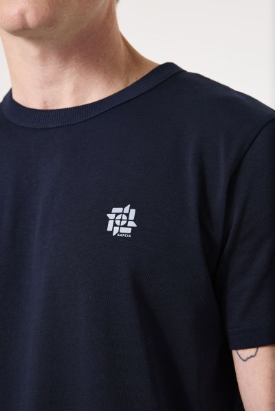 Men's T-shirt with Dark blue GARCIA print on the back (SKU) C51202