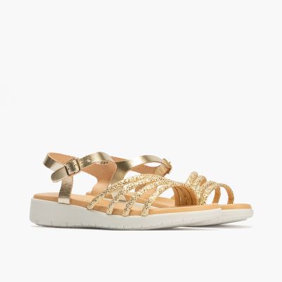 Women's gold sandals - Casual and stylish PITILLOS (SKU)10604