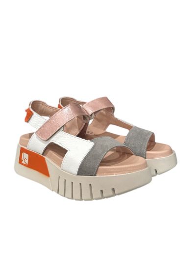 Grey/orange women's sandals - Everyday chic! JOSE SAENZ (SKU)4214.