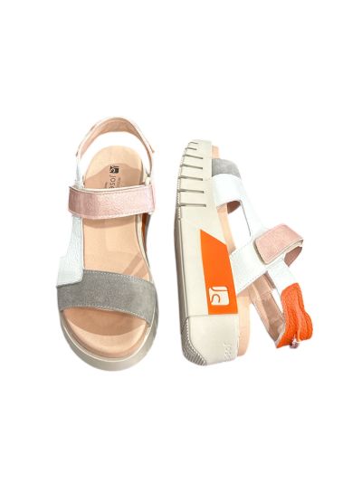 Grey/orange women's sandals - Everyday chic! JOSE SAENZ (SKU)4214.