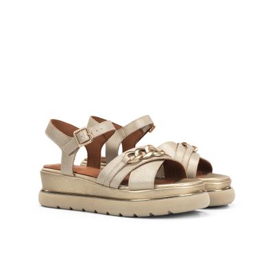 Golden women's sandals - elegant for every day DORKING (SKU)9527