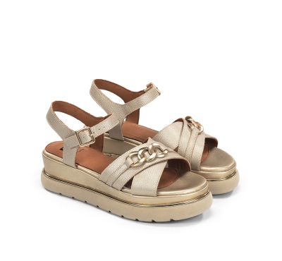 Golden women's sandals - elegant for every day DORKING (SKU)9527