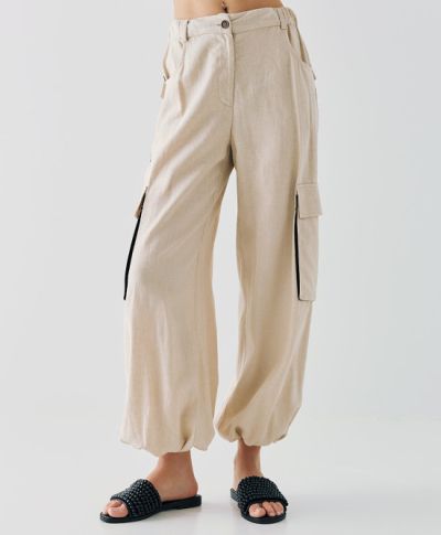 Дамски карго панталони с контрастни акценти ACCESS FASHION (SKU)5012