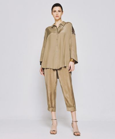 Блестяща дамска риза с паети на гърба и широки ръкави ACCESS FASHION (SKU)7027.