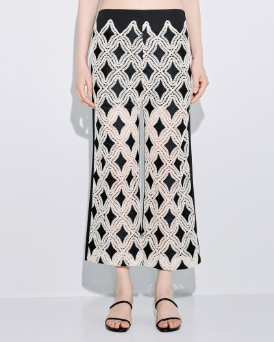 Дамски панталон с бродерия отпред - стилна лятна визия ACCESS FASHION (SKU) 5082