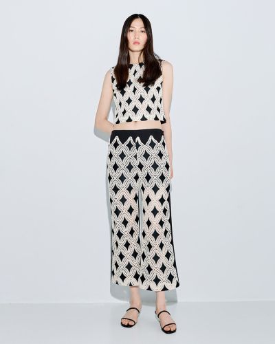 Дамски панталон с бродерия отпред - стилна лятна визия ACCESS FASHION (SKU) 5082