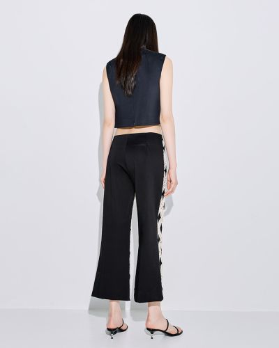 Дамски панталон с бродерия отпред - стилна лятна визия ACCESS FASHION (SKU) 5082