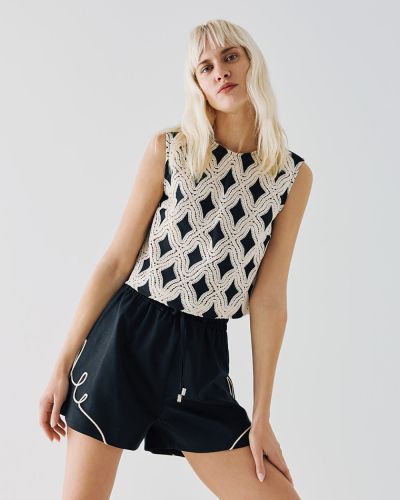 Дамски топ без ръкави с релефен дизайн ACCESS FASHION (SKU) 2129