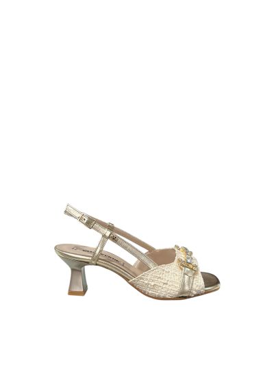 Golden Elegant Sandals with Thin Heels VALLEVERDE (SKU)28232