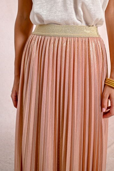 Дамска плисирана пола с преливащ перлен ефект - LIGHT PINK MOLLY BRACKEN (SKU)  TW136DE