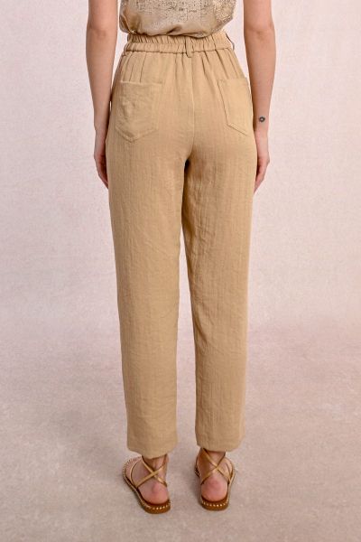 Women's high-waisted linen trousers MOLLY BRACKEN (SKU) P1792DP