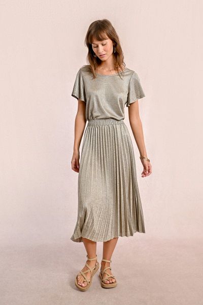 Дамска плисирана пола със сребристи оттенъци MOLLY BRACKEN (SKU) P1676DE