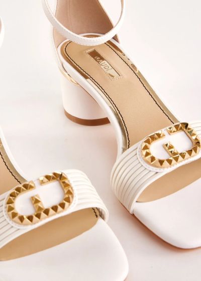 White Elegant Women's Heeled Sandal - Comfort and Style GAUDI(SKU)V5364310