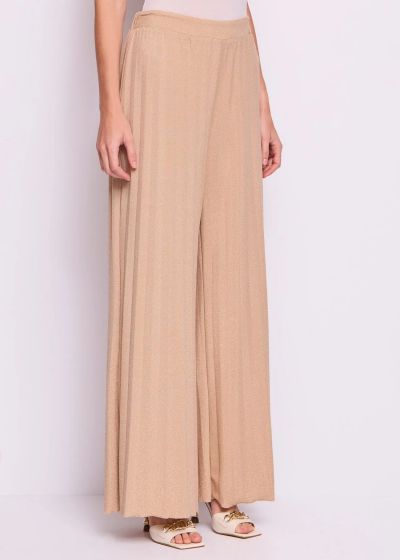 Beige Pleated Women's Pants - Elegant and Comfortable! GAUDI (SKU)511FD24002