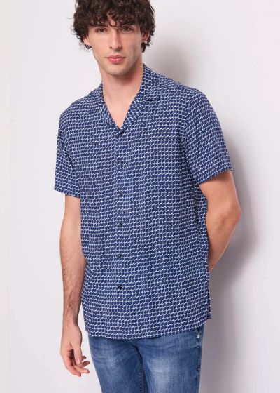 Men's viscose short sleeve shirt - comfort and style GAUDI (SKU) 511GU45024