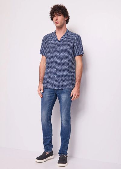 Men's viscose short sleeve shirt - comfort and style GAUDI (SKU) 511GU45024